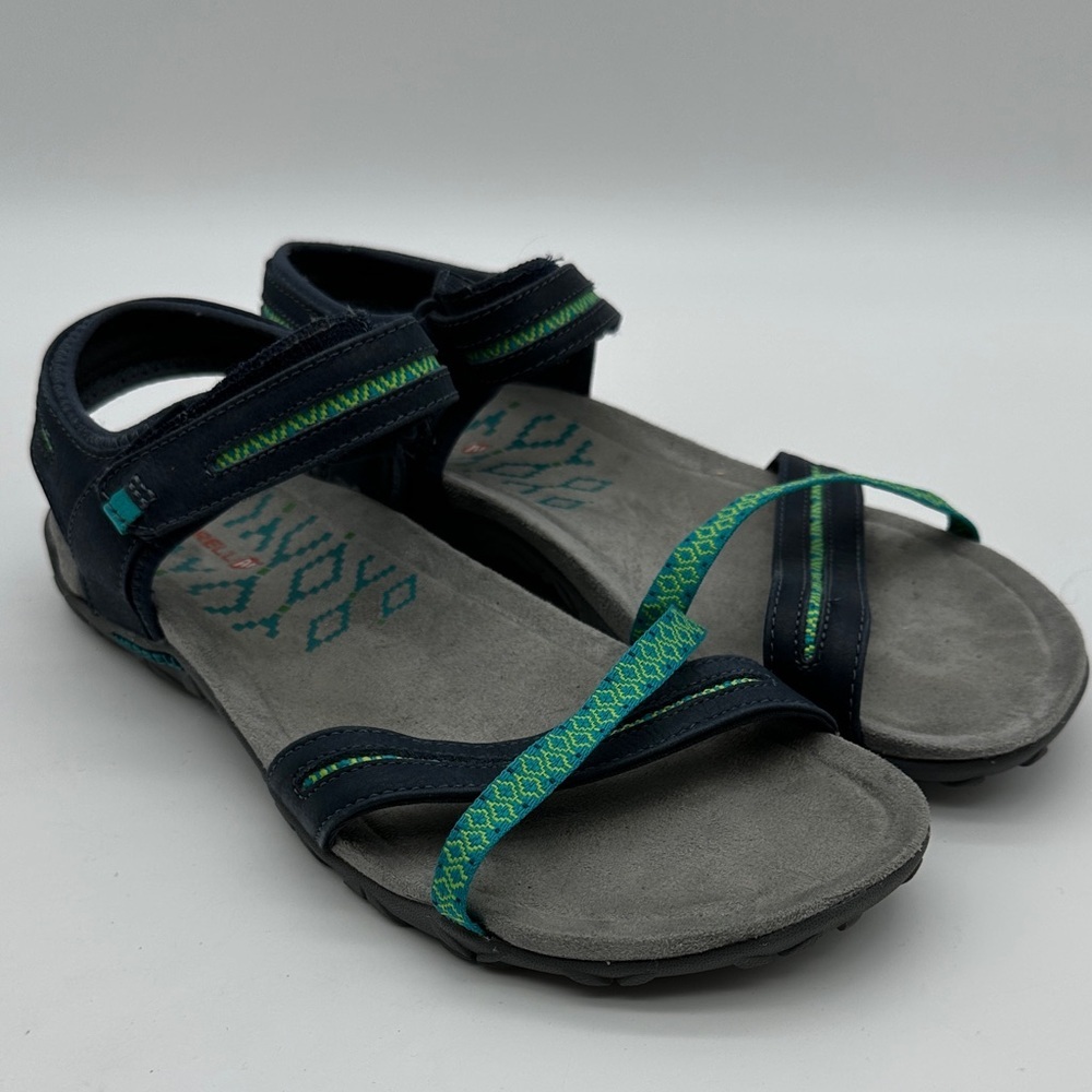 Merrell Terran Cross Stylish Women's Walking Sandals in Navy and Green